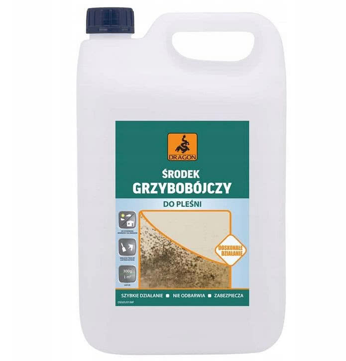Środek Grzybobójczy do Pleśni 5L. fot. DRAGON Środek Grzybobójczy do Pleśni 5L. fot. DRAGON